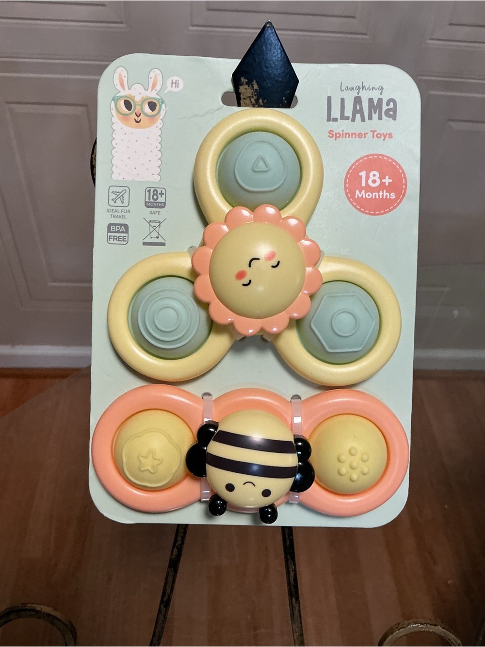 Llama  Multicolor Set Of Spinner Tony  18-+Months, BPA Free Sensory Chew Rattles
